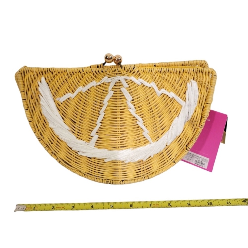 NWT Lemon Rattan Clutch Woven Crescent Handbag - Tabitha Brown x Target.  New